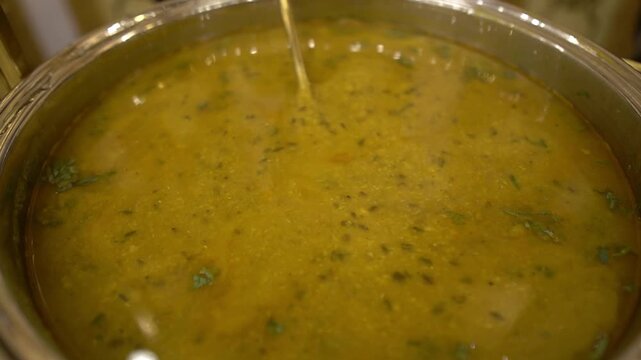 Dal Makhani prepared in traditional marwadi style in a wedding in India