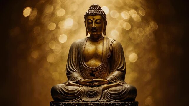 A buddha statue against an isolated background with copy space.