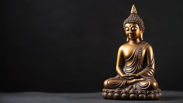 A buddha statue against an isolated background with copy space.