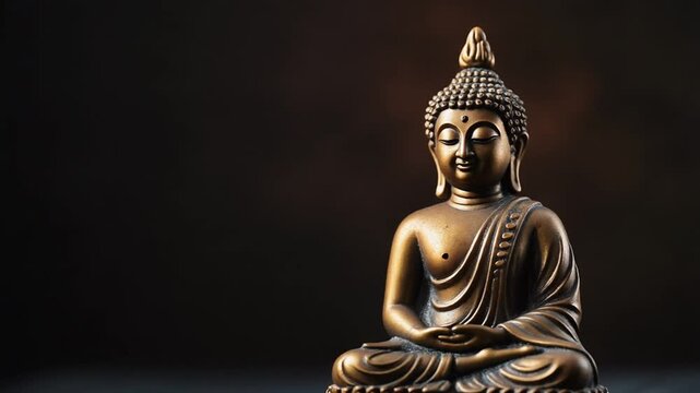 A buddha statue against an isolated background with copy space.