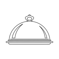 Obraz premium Cloche dish cover with lid on a plate serving food presentation