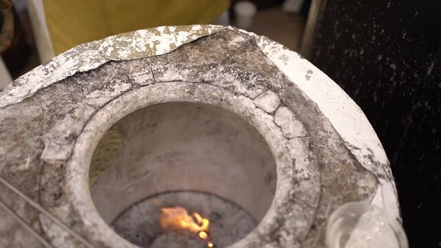 Tandoor Roti prepared in Live food counter at an Indian wedding