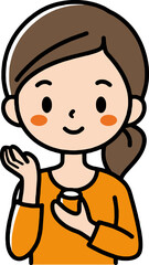 Obraz premium Young Woman Moisturizing Her Lips with Lip Balm in Flat Design Style