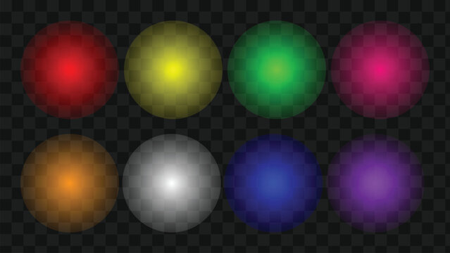 Blurry multicolored glowing orbs on dark background