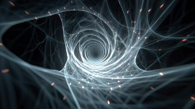 Abstract Tunnel of Glowing Threads 4k Stock Video