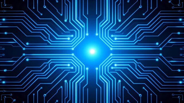 Blue glowing circuit board pattern