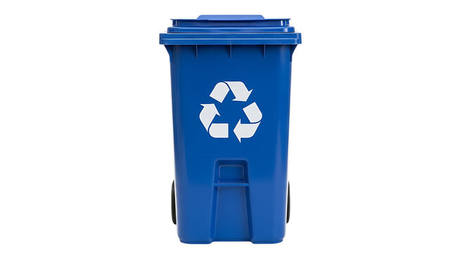 Blue Recycle Bin with Arrows Symbol isolated on transparent background
