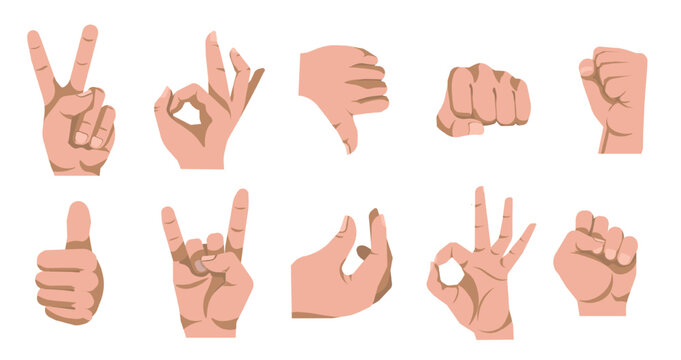 hand gestures non verbal communication vector 