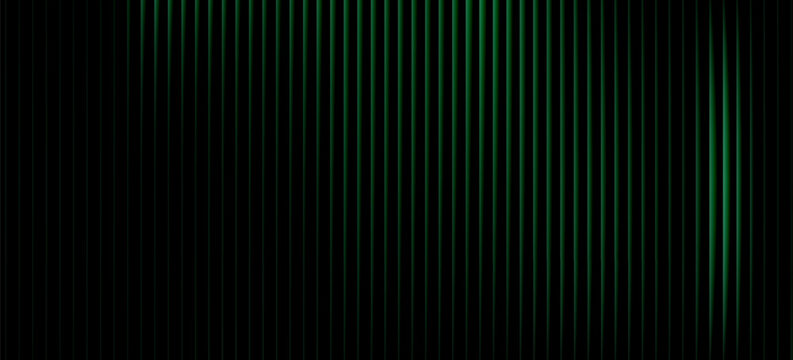 Dark green neon gradient ribbed glass. Vector ribbed glass texture background. Mesh gradient. acrylic ribbed bath surface. Reeded glass background semitransparent overlay. Bath wall window