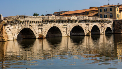 Obraz premium Bridge of Tiberius in Rimini Italy