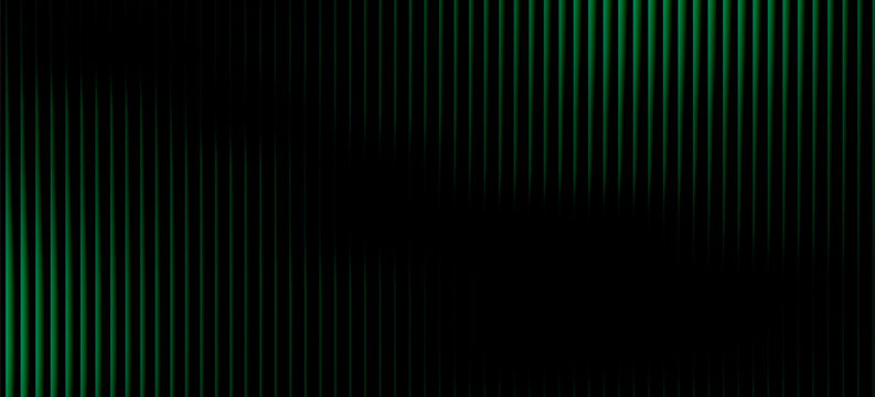 Dark green neon gradient ribbed glass. Vector ribbed glass texture background. Mesh gradient. acrylic ribbed bath surface. Reeded glass background semitransparent overlay. Bath wall window