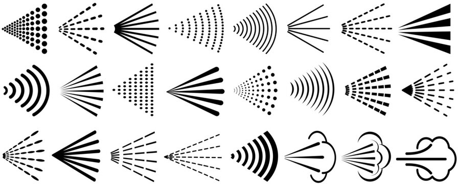 set vector Spray icon collection. Spraying for perfume, deodorant, paint symbol. Water spray sign design vector illustration