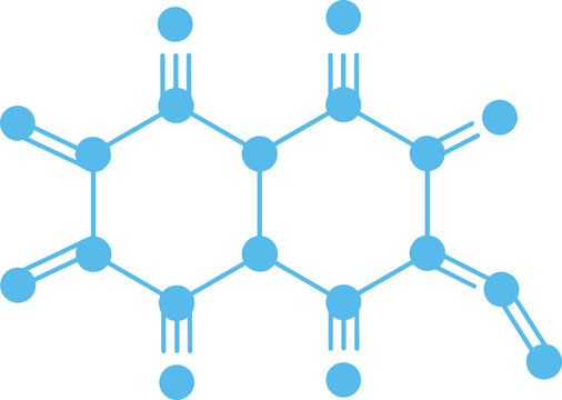 Anthraquinone chemical skeletal structure vector illustration, organic compound diagram, aromatic rings with ketone groups for chemistry, science, industrial applications