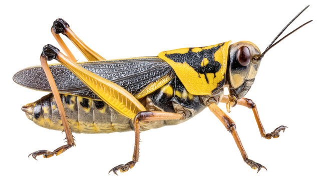 Cricket insect macro, isolated on a white background