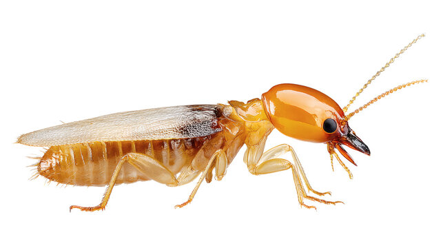 Termite insect macro, isolated on a white background