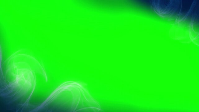 Animated green screen winter holiday background featuring soft blue swirling lights and prominent falling snowflake graphics ideal for compositing projects.