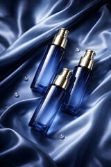 perfume bottle on  silk  background