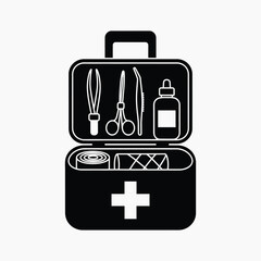 Obraz premium First aid kit icon vector illustration