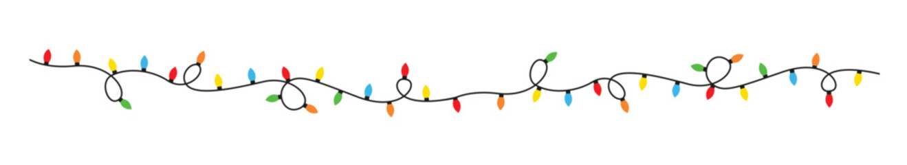 garland christmas lanterns are multicolored graphics © Ocmw
