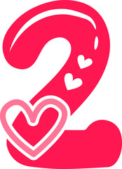 Two valentine on a white background