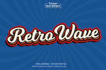 Classic retro wave text effect with vintage sports script and sunburst style