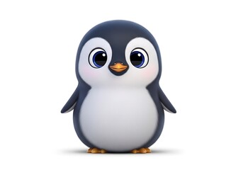 Fototapeta premium Cute cartoon penguin isolated on white background