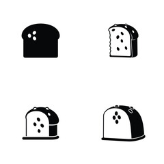 Black and white vector panettone icon set of traditional Italian sweet bread.