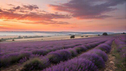 lavender field at sunset