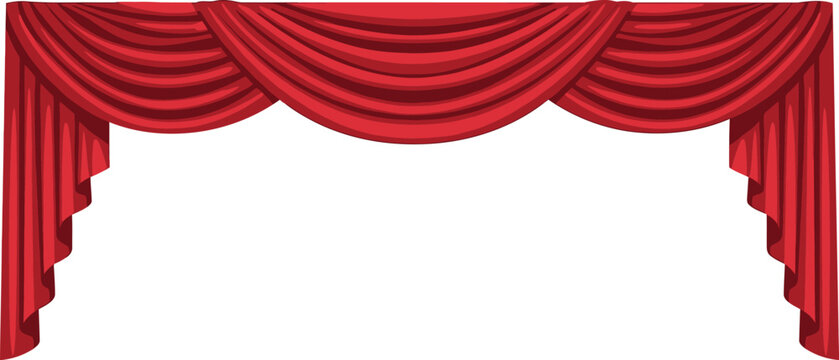 Red velvet theater curtains for stage performance frame border elegant drapery for cinema opera and luxury presentation