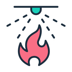 Obraz premium Fire Suppression Icon - Lineal Color