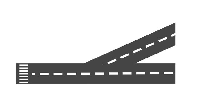 A highway entrance ramp merges smoothly into a main road to allow vehicles to increase their speed