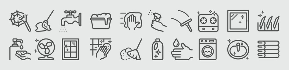Obraz premium cleaning set icon