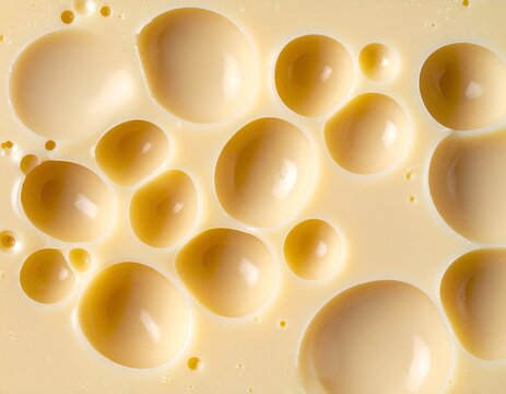 Creamy yellow texture with numerous smooth, rounded holes