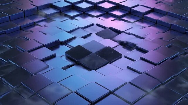 Dynamic surface of shifting llic blocks in a smoky atmosphere