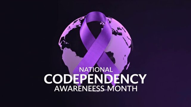 National Codependency Awareness Month ribbon and globe graphic