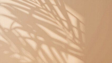 Abstract background with palm leaf shadow and sunlight on beige surface © Roma Digital