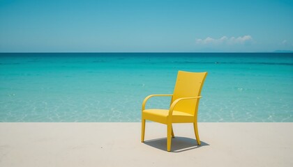 Fototapeta premium lounge chairs on the beach
