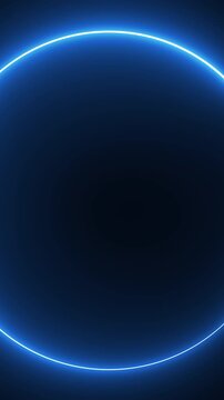 Neon Energy Ring Animation, Futuristic Blue Sci-Fi Glow Circle Background, Electric Radial Light Frame, Abstract Tech Motion Intro, Vertical Video