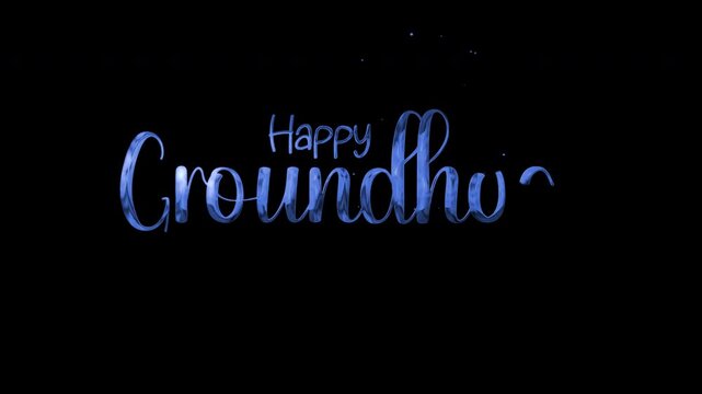 Phrase happy groundhog day on dark background. Ideal for social media posts, greeting cards, website banners, and event invitations.
