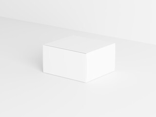 Blank White Box Packaging Mockup Isolated on White Background