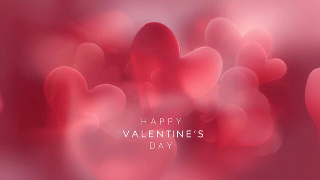 Valentines Day soft gradient background with organic heart forms romantic reds and vibrant love message typography smooth lighting