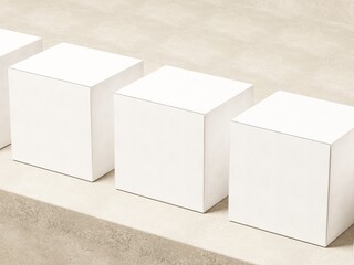 Blank White Box Packaging Mockup Isolated on White Background