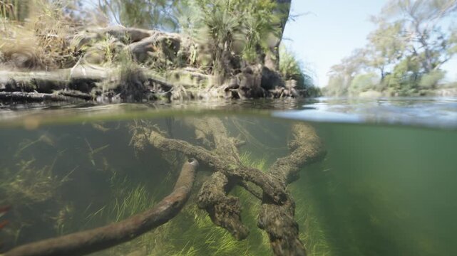 Split shot of Goulburn River Victoria Australia