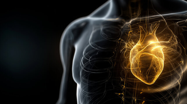 Futuristic sensors visualize biological activity. Advanced visualization systems map electrical signals through body for health assessment