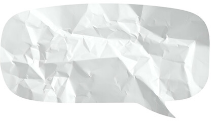 Obraz premium A white, crumpled paper speech bubble with a black outline, textured and empty