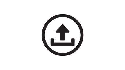 Fototapeta premium Black Upload Icon Vector on White Background