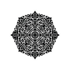 Black Floral Mandala Ornament