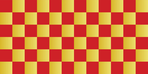 Fototapeta premium chess board pattern gold and red. seamless geometric pattern with triangles, red diamond checkerboard repeat pattern, replete image, design for fabric printing