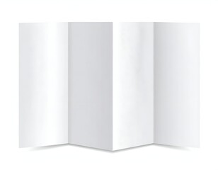 Naklejka premium A blank, four-panel leaflet spreads across a white background with subtle shadow