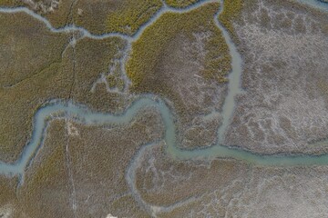 Obraz premium aerial image of coastal waterways